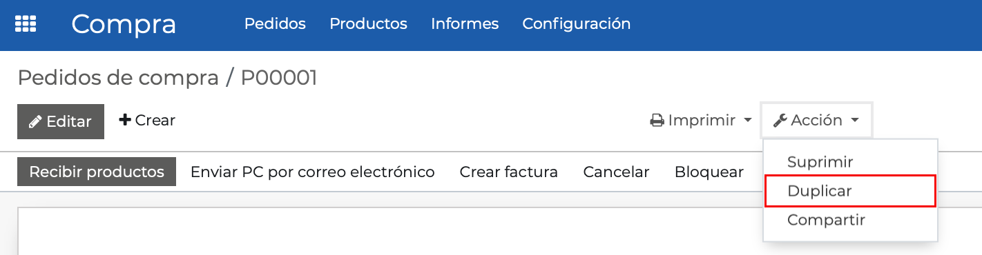 Imagen 3: Crear Pedido de Compra
